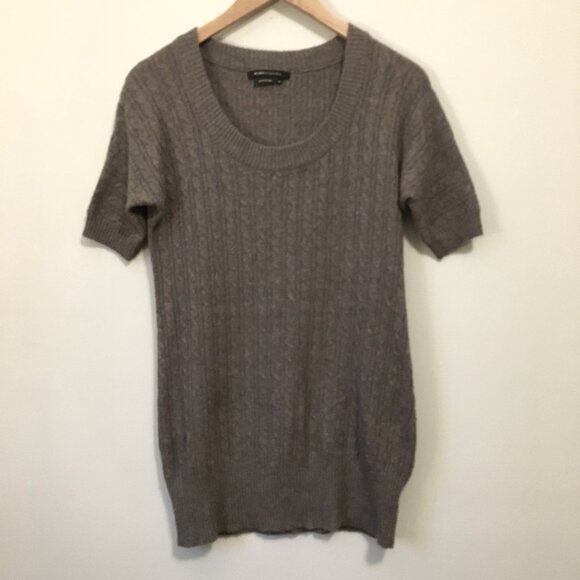 BCBGMaxAzria Wool Blend Short Sleeve Sweater Tee - Picture 1 of 14